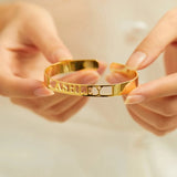 Tangula Name Bracelet Stainless Steel Personalized Engraved Letter