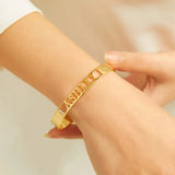 Tangula Name Bracelet Stainless Steel Personalized Engraved Letter