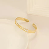 Tangula Name Bracelet Stainless Steel Personalized Engraved Letter