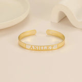 Tangula Name Bracelet Stainless Steel Personalized Engraved Letter