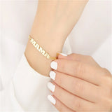 Tangula Name Bracelet Stainless Steel Dainty Bar Bridesmaid Gift
