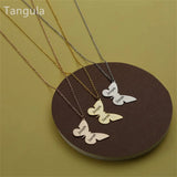 Tangula Custom Name Butterfly Pendant Necklace Bohemian Jewelry