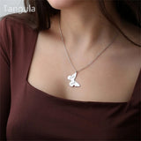 Tangula Custom Name Butterfly Pendant Necklace Bohemian Jewelry