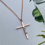 Tangula Name Necklace Personalized Stainless Steel Cross Christian Believer Amul