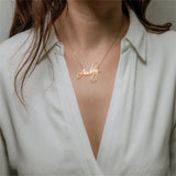Tangula Custom Name Necklace Stainless Steel Nameplate Font Women Jewelry