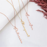 Tangula Name Necklace Stainless Steel Personalise Women Couple Silver Necklace