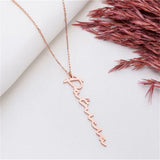 Tangula Name Necklace Stainless Steel Personalise Women Couple Silver Necklace