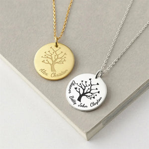Tangula Minimalism Stainless Steel Necklace Circular Life Tree Pendant