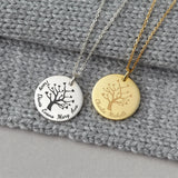 Tangula Minimalism Stainless Steel Necklace Circular Life Tree Pendant