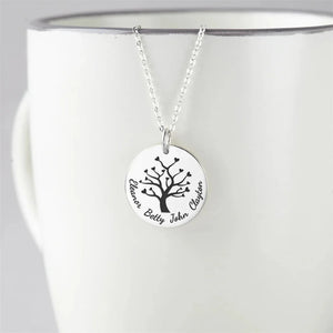 Tangula Minimalism Stainless Steel Necklace Circular Life Tree Pendant