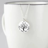 Tangula Minimalism Stainless Steel Necklace Circular Life Tree Pendant