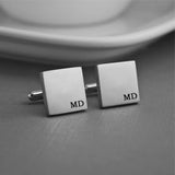 Tangula Engraved Name Cufflinks Stainless Steel Round Cufflinks
