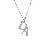 Tangula 2 Initial Letter Necklace Stainless Steel Name Necklace