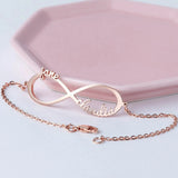 Customized Infinity Bracelet with Kids Names - Stainless Steel Mom's Jewelry