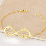Customized Infinity Bracelet with Kids Names - Stainless Steel Mom's Jewelry