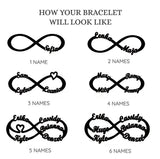 Customized Infinity Bracelet with Kids Names - Stainless Steel Mom's Jewelry