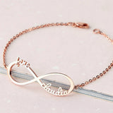 Customized Infinity Bracelet with Kids Names - Stainless Steel Mom's Jewelry