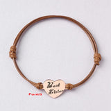 Tangula Inscription Bracelet Stainless Steel Name Adjustable Blessing Phrase