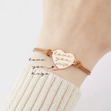 Tangula Inscription Bracelet Stainless Steel Name Adjustable Blessing Phrase