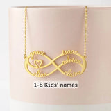 Tangula Personalized Infinity Necklace with Kids Names - Gift for Mom