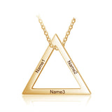 Tangula Triangle Pendant Name Necklace Stainless Steel Custom Engraved Jewelry