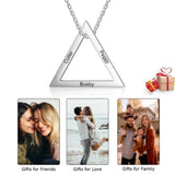 Tangula Triangle Pendant Name Necklace Stainless Steel Custom Engraved Jewelry