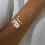 Tangula Personalized Handwriting Name Bracelet Stainless Steel Jewelry