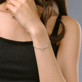 Tangula Personalized Name Bracelet Stainless Steel Chain Letter Charms