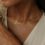 Tangula Personalized Stainless Steel Name Necklace Pendant