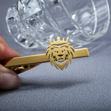 Tangula Punk Crown Lion Tie Clip Stainless Steel Animal Hip Hop Party Accessory