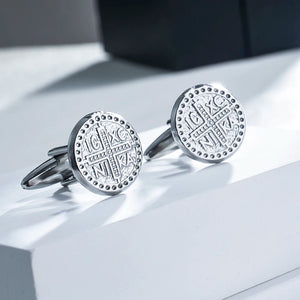 Tangula Retro Cross Cufflinks Stainless Steel Men's Jewelry