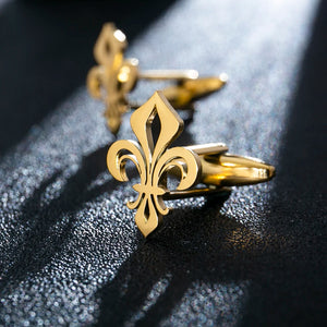 Tangula Stainless Steel Saint Lily Cufflinks for Men