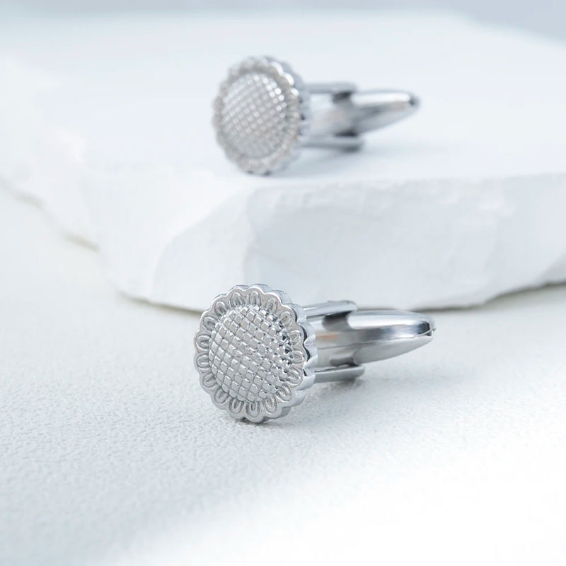 Tangula Sunflower Cufflinks Stainless Steel Wedding Accessories