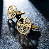 Tangula Tribal Tattoo Cufflinks Stainless Steel Men Cross Cufflinks