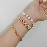 Detachable Stainless Steel Plated Bracelet for Women