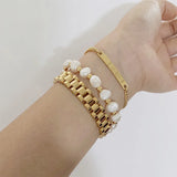 Stainless Steel Plated Wristbands Bracelets for Women