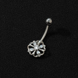 Sun Flower Belly Ring Pearl Belly Button Piercing