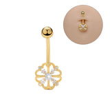 Sun Flower Belly Ring Pearl Belly Button Piercing