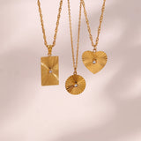 Christmas Rhinestone Sunburst Pendant Necklaces For Women
