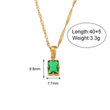 Dainty Rectangle CZ Pendant Necklaces For Women