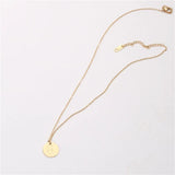 PVD 18k Plated Stainless Steel Engraved Pendant Necklace