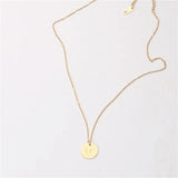PVD 18k Plated Stainless Steel Engraved Pendant Necklace