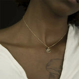 PVD 18k Plated Stainless Steel Engraved Pendant Necklace