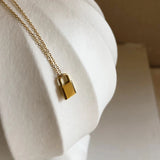 Small Embossing Pendant Necklace For Women Star Lock Necklace