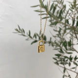 Small Embossing Pendant Necklace For Women Star Lock Necklace