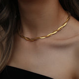 Flat Snake Chain Bracelet 18k Plated for Women