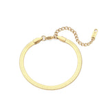 Flat Snake Chain Bracelet 18k Plated for Women
