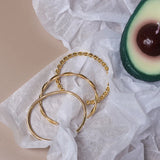 18K Plated Stainless Steel Twisted Knot Cuff Bangles for Women