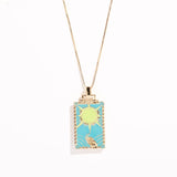 Vintage Tarot Card Necklace Retro Style Geometric Design