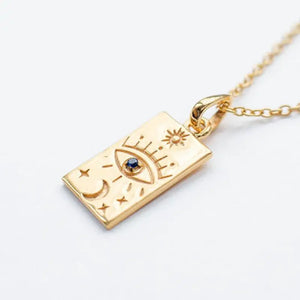 Tarot Carved Pendant Necklace Sun Lion Water Bottle Shape